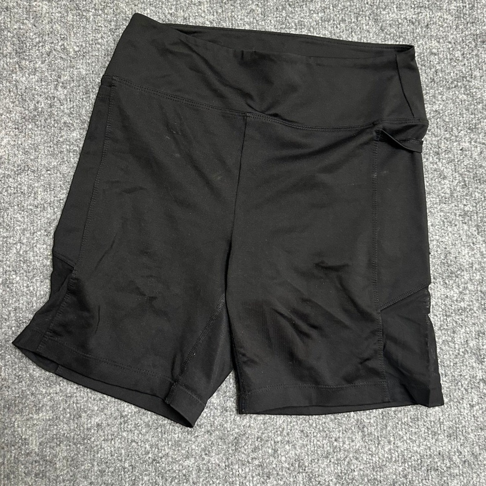 PINK Bike Shorts Womens Size M Black Active High Rise Mesh Pocket Athletic Yoga